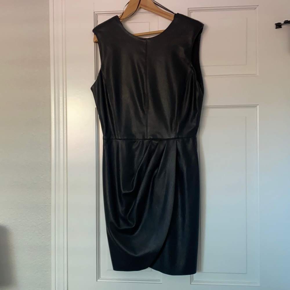 Black leather dress